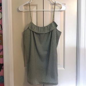 J. Crew Printed Ruffle Tank Top Size 6 NWOT